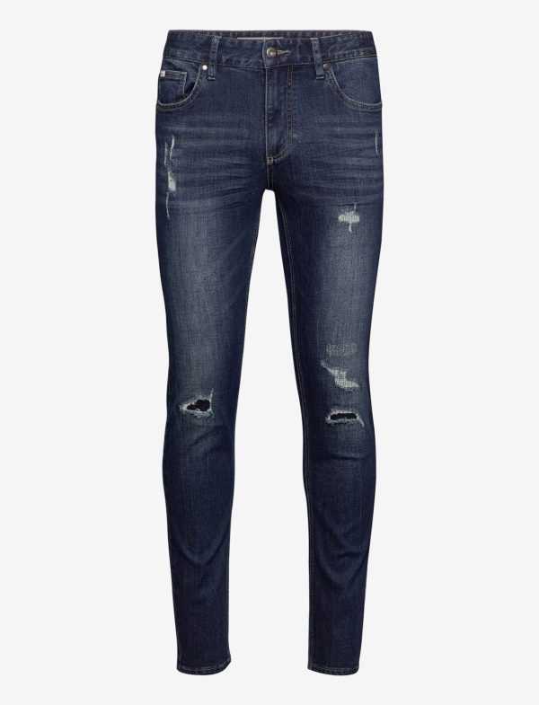 Παντελόνι τζιν Lindbergh 5 pocket jeans stretch - Slim jeans Rugged Ink Blue 30-020001