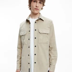 Πουκάμισο Calvin Klein Corduroy Regular Shirt Long Sleeve Shirt  Crockery J30J318630 PBF
