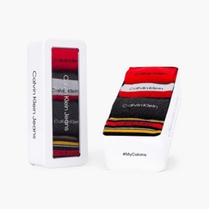 Calvin Klein Ανδρικές Κάλτσες Gift Box Socks 4 τμχ (40-46) – Black/Red κόκκινο 100004544 001 999