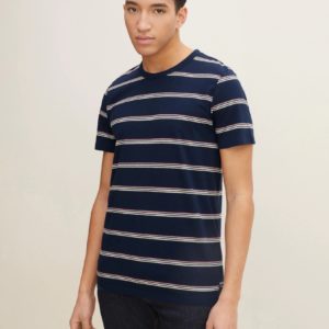 Tom Tailor Ανδρικό T-shirt 203 Striped  Navy Multi Stripe 1029972-29203