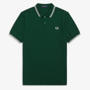 Fred Perry Ανδρική μπλούζα Polo Twin Tipped Fred Perry Shirt Ivy M3600-406