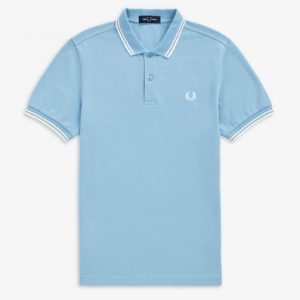 Fred Perry Ανδρική μπλούζα Polo Shirt Twin Tipped Sky-Snow-Snow White M3600-L15