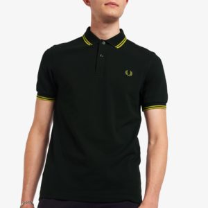 Fred Perry Ανδρική μπλούζα Polo Twin Tipped Fred Perry Shirt Britgreen-Citron M3600-P25
