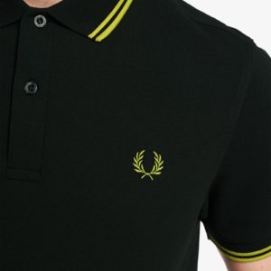 Fred Perry Ανδρική μπλούζα Polo Twin Tipped Fred Perry Shirt Britgreen-Citron M3600-P25