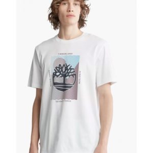 Timberland Ανδρικό T-shirt SS Graphic Branded Tee άσπρο TB0A26TE-100