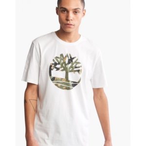 Timberland Ανδρικό T-shirt SS Tree Camo Tee άσπρο TB0A2MVZ-100