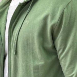 Dors Ανδρική Ζακέτα φούτερ Zipper Hoodie Light Cotton Terry πράσινο 1132022-C04