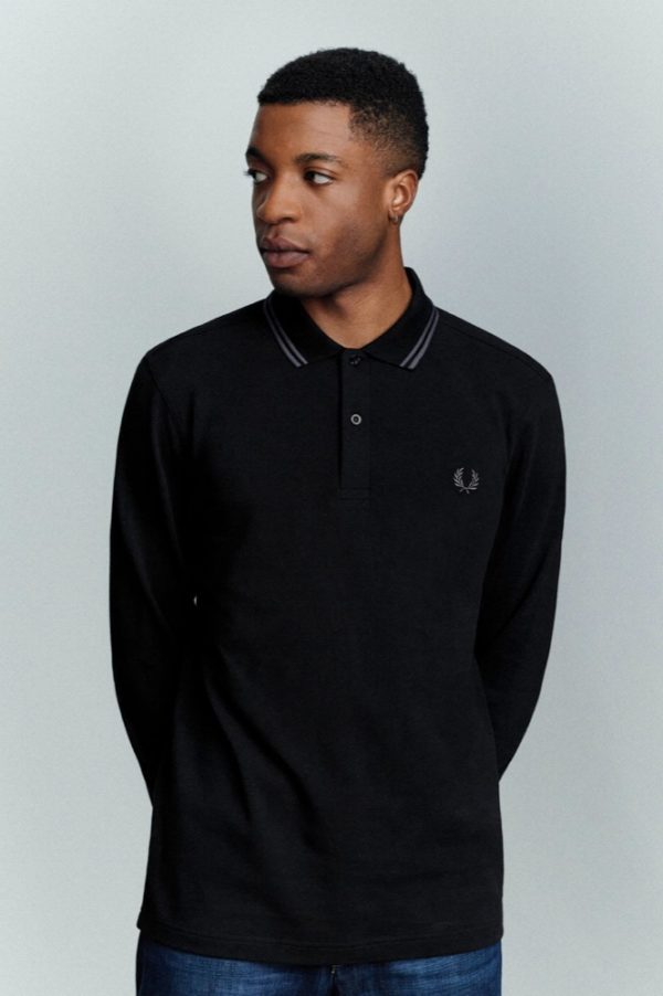 all about men ανδρικά ρούχα παπούτσια Fred Perry Ανδρική Μακρυμάνικη μπλούζα Polo Ls Twin Tipped Shirt 185689 M3636-Q45