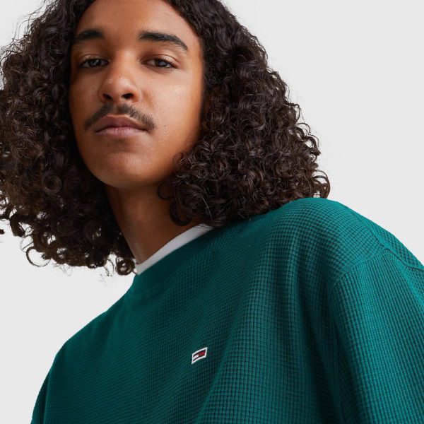 all about men ανδρικά ρούχα παπούτσια Tommy Hilfiger Ανδρική Μακρυμάνικη μπλούζα TJM Clsc Waffle LS Tee DM0DM15041-L6O