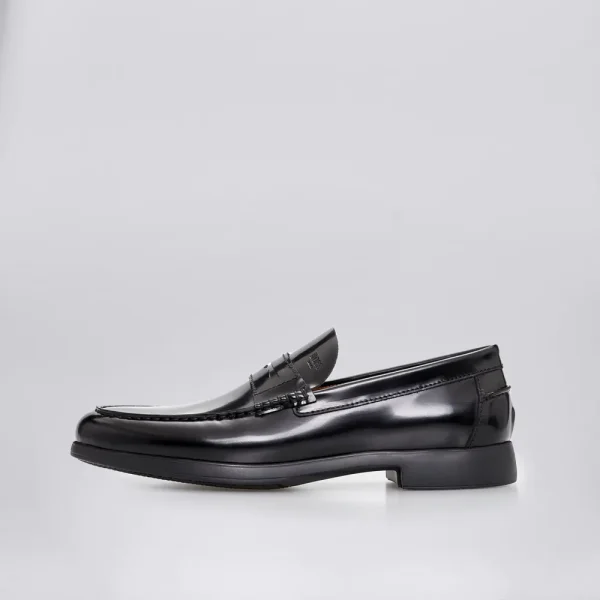 all about men ανδρικά ρούχα παπούτσια Boss Shoes Ανδρικά Δερμάτινα Μοκασίνια  U6487-BLACK FLORENTIC Black Florentic