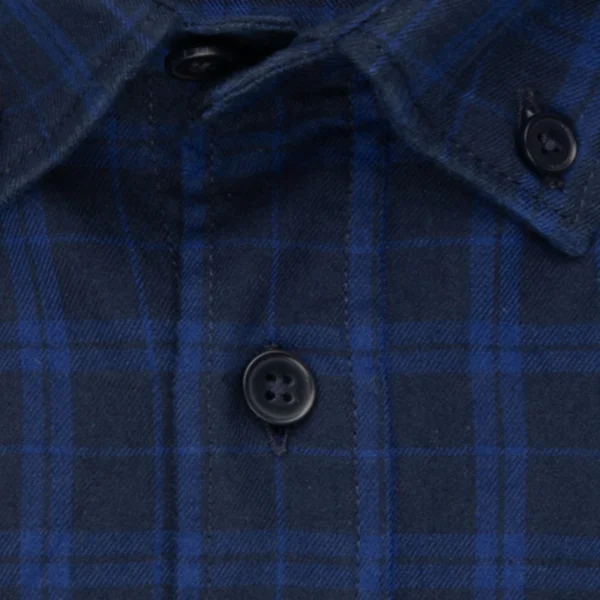 Button-Down-Collar 01.156002-0018 καρό μπλε σκούρο