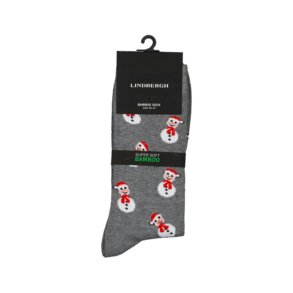 Lindbergh Ανδρικές Κάλτσες Christmas bamboo sock 30-991053-Grey Mel Grey Mel