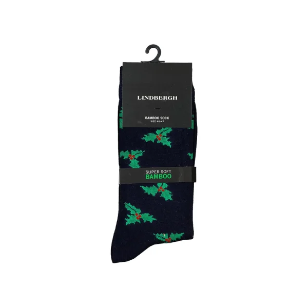 all about men ανδρικά ρούχα παπούτσια αξεσουάρ Lindbergh Ανδρικές Κάλτσες Christmas bamboo sock 30-991053-Navy Navy