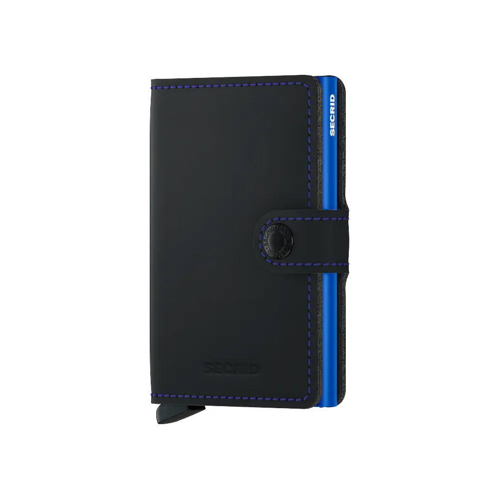Secrid Ανδρικό Θήκη για κάρτες – Πορτοφόλι Miniwallet – θήκη για κάρτες MM-Matte Black & Blue