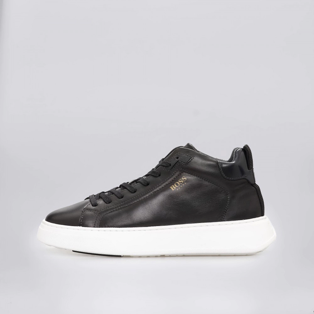 Boss Shoes Ανδρικά Sneakers  U323-Black Burn Leat μαύρο