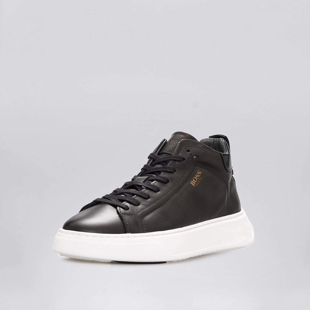 Boss Shoes Ανδρικά Sneakers  U323-Black Burn Leat μαύρο