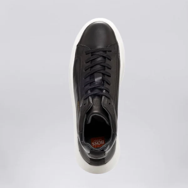 all about men ανδρικά ρούχα παπούτσια Boss Shoes Ανδρικά Sneakers  U323-Black Burn Leat μαύρο