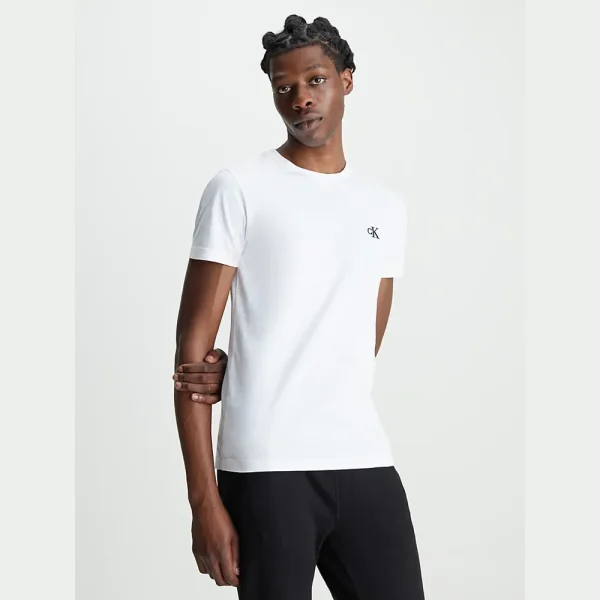 all about men ανδρικά ρούχα παπούτσια Calvin Klein Ανδρικό T-shirt Ck Essential Slim Tee J30J314544-YAF άσπρο