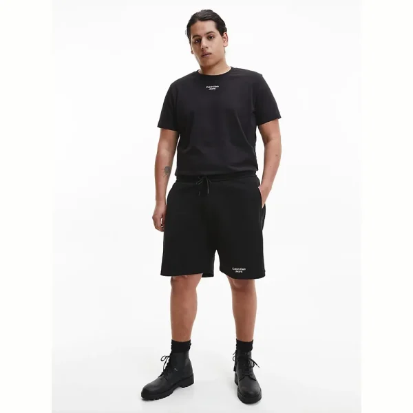 all about men ανδρικά ρούχα παπούτσια Calvin Klein Ανδρικό T-shirt Stacked Logo Tee J30J320595-BEH Ck Black