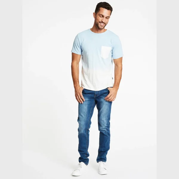 all about men ανδρικά ρούχα παπούτσια Lindbergh Ανδρικό T-shirt  30-423005-Pastel Blue μπλε παστέλ