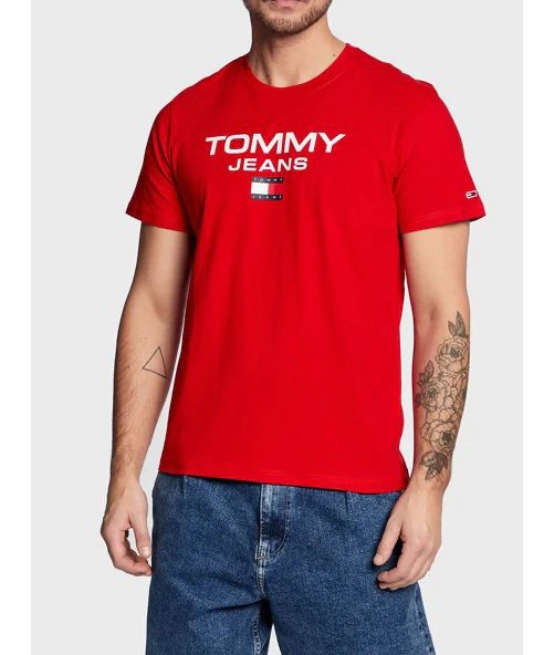 all about men ανδρικά ρούχα παπούτσια Tommy Hilfiger Ανδρικό T-shirt Tjm Reg Entry Tee DM0DM15682-XNL Deep Crimson - Κόκκινο