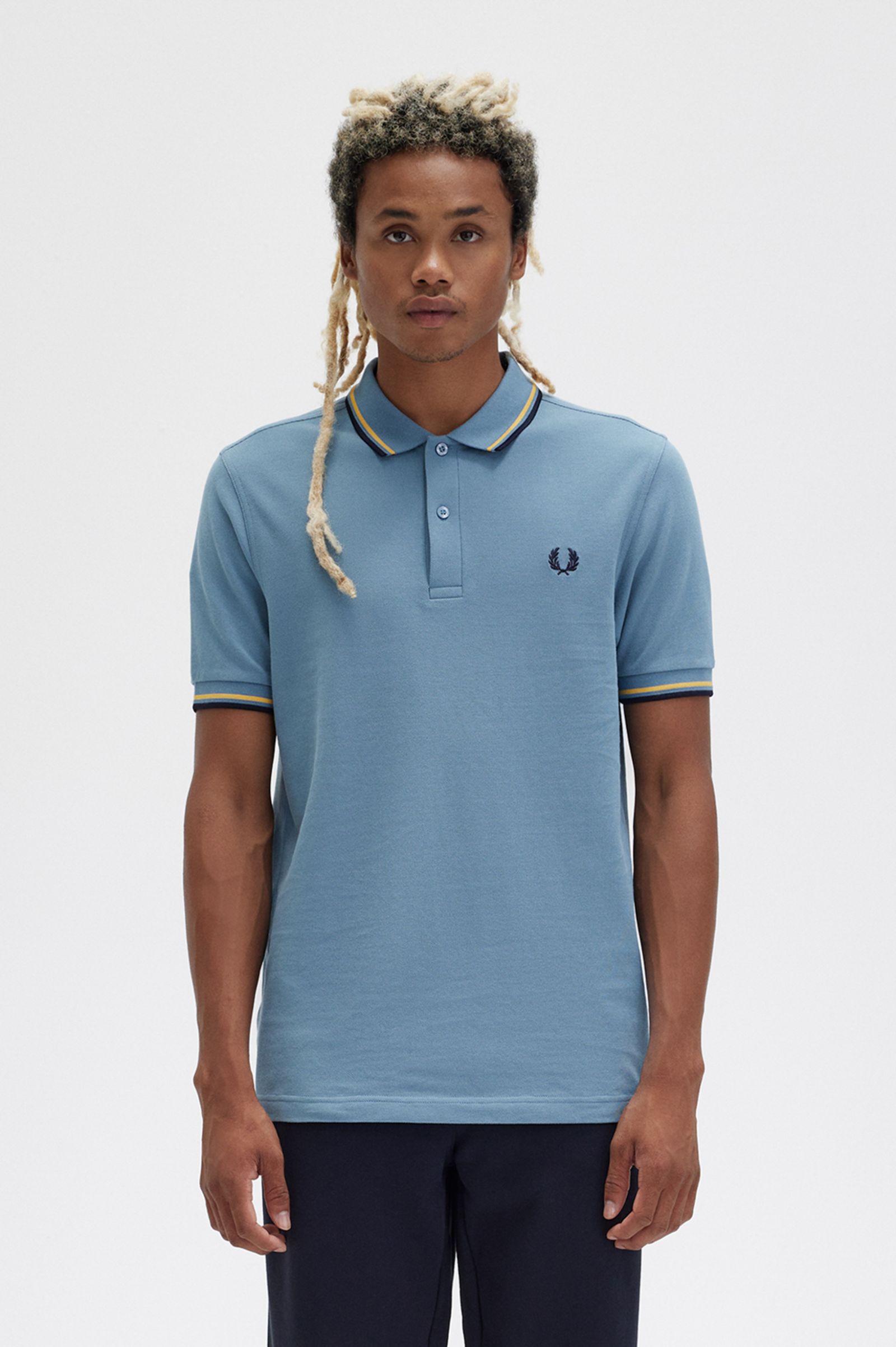 Fred Perry Ανδρική μπλούζα Polo Twin Tipped Fred Perry Shirt M3600 R75 Γαλάζιο