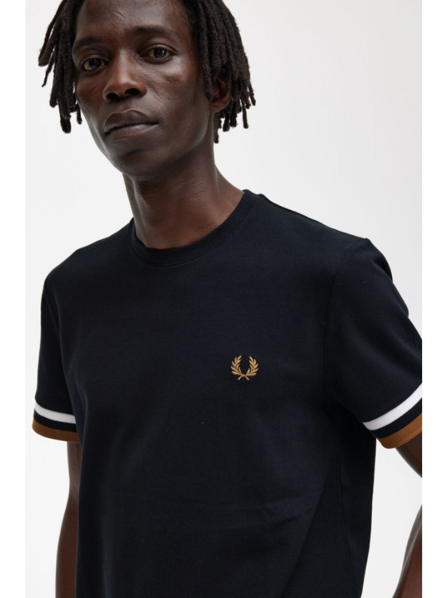 Fred Perry Ανδρικό Bold Tipped Pique T-shirt M5609-102 Μαύρο