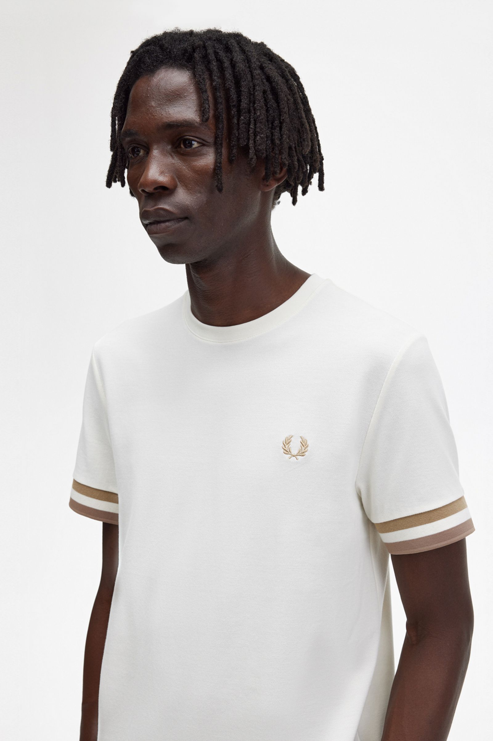 Fred Perry Ανδρικό Bold Tipped Pique T-shirt M5609-560 Εκρού