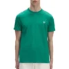 Fred Perry Ανδρικό T-Shirt Contrast Tape Ringer T-Shirt M4613 S20 FpGreen - Seagrass
