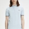 Fred Perry Ανδρική μπλούζα Polo Twin Tipped Fred Perry Shirt M3600 V02 Light Smoke / Warm Grey / Carrington Brick