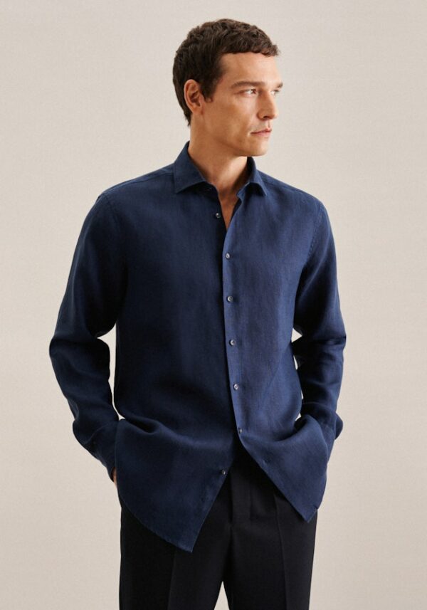 Seidensticker Ανδρικό Πουκάμισο Business Shirt in Regular with Kent-Collar 01.143560-18