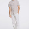Lindbergh Ανδρικό Κοντομάνικο Λινό Πουκάμισο Slim fit 30-203345A Lt Stone - Image 2