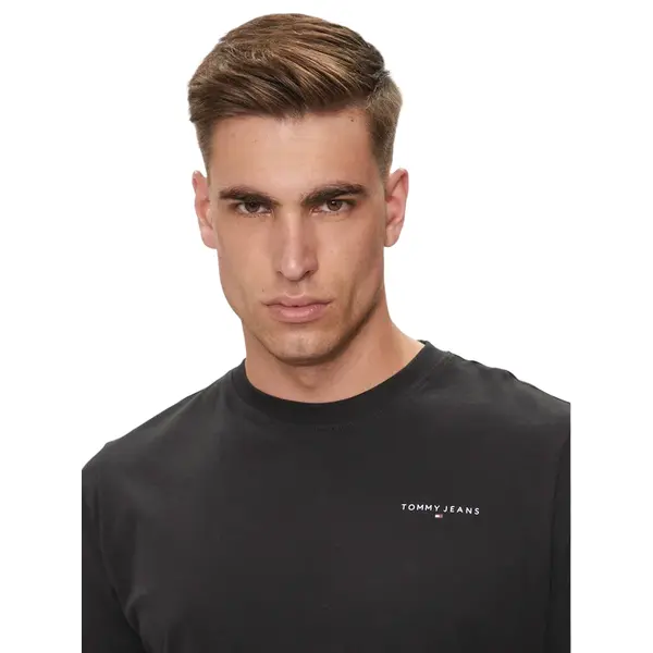 Tommy Hilfiger Ανδρικό T-shirt TJM Slim Linear Chest Tee Ext DM0DM18555-BDS Black - Image 2