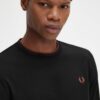 Fred Perry Ανδρική Μακρυμάνικη Μπλούζα Twin Tipped T-Shirt M9602-W68 Black, Carrington Brick, Whisky Brown - Image 2