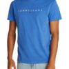 Tommy Hilfiger Ανδρική Κοντομάνικη Μπλούζα T-Shirt Tjm Reg Linear Logo Tee Ext DM0DM20744-C6E Tempo Blue