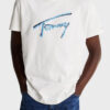 Tommy Hilfiger Ανδρική Κοντομάνικη Μπλούζα T-Shirt Tjm Reg Rwb Signature Tee DM0DM21109-YBL Ecru