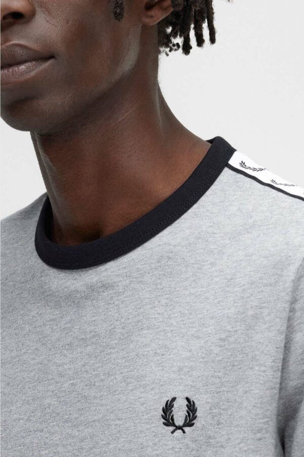 Fred Perry Ανδρική Κοντομάνικη Μπλούζα T-shirt Taped Ringer M4620-420 Steel Marl - Image 2