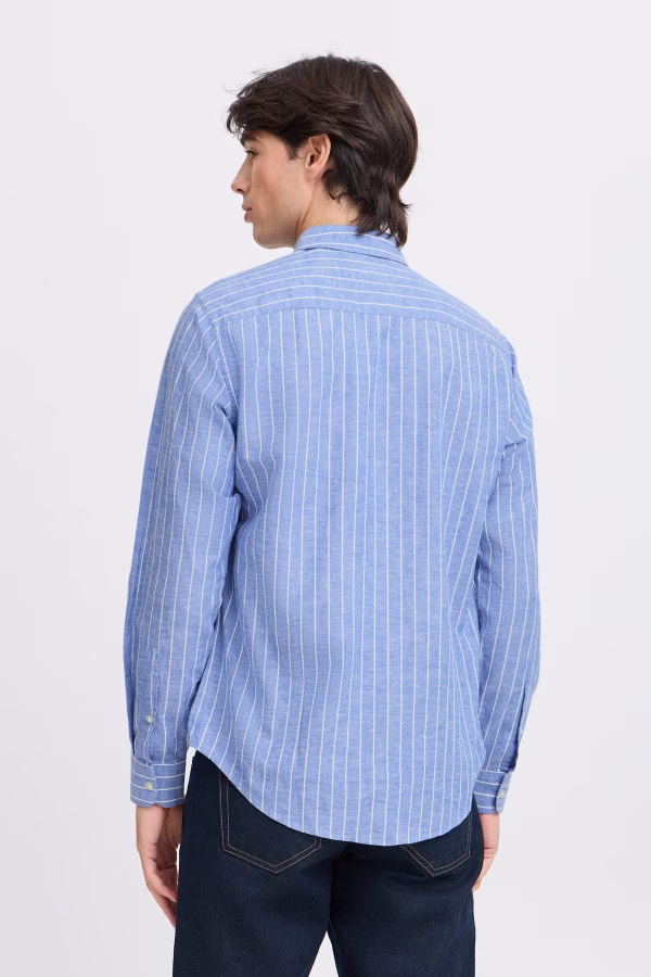 Casual Friday Ανδρικό Πουκάμισο CFandre Ls Wide Stipe Linen M 20505372-174028 Riverside - Image 2