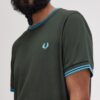 Fred Perry Ανδρική Κοντομάνικη Μπλούζα T-shirt Twin Tipped M1588-W64 Night Green / Ocean - Image 2