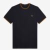 Fred Perry Ανδρική Κοντομάνικη Μπλούζα T-shirt Twin Tipped M1588-M68 Navy / Dark Caramel - Image 5