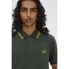 Fred Perry Ανδρική Κοντομάνικη Μπλούζα Polo Twin Tipped M3600-Y22 Green - Image 5