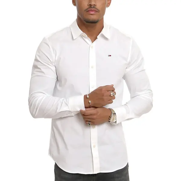 Tommy Jeans Ανδρικό Πουκάμισο Tjm Original Stretch DM0DM04405-100 Classic White