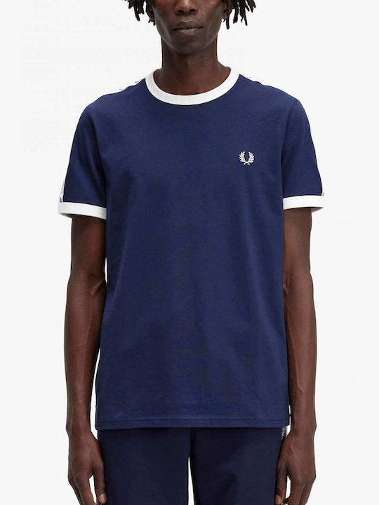 Fred Perry Ανδρική Κοντομάνικη Μπλούζα T-shirt Taped Ringer M4620-266 Carbon Blue