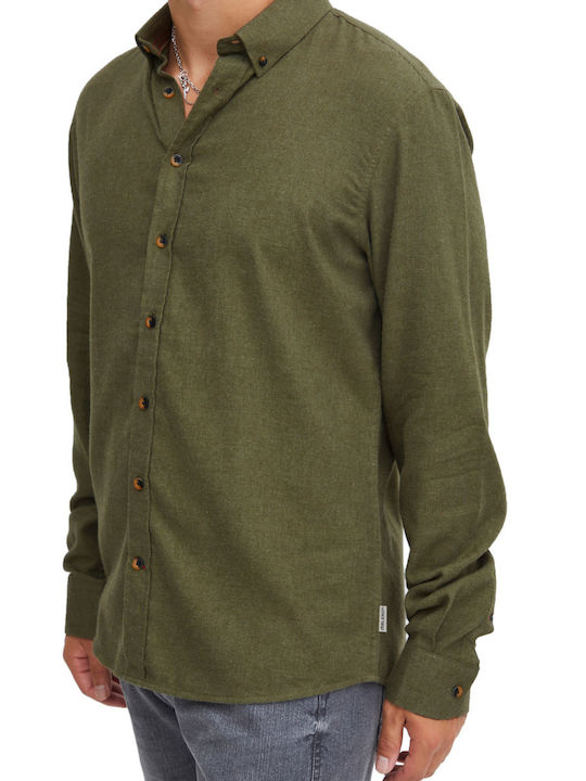 Casual Friday Ανδρικό Πουκάμισο CFanton 0053 Cc Ls Linen Mix S 20504578-180523 Κhaki