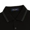 Fred Perry Ανδρική Κοντομάνικη Μπλούζα Polo Twin Tipped M3600-Y43 Black/Court Green - Image 3