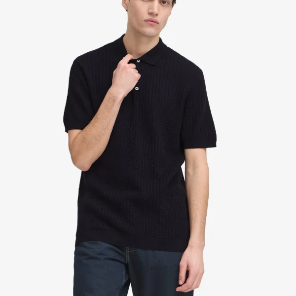 Casual Friday Ανδρική Κοντομάνικη Πλεκτή Μπλούζα Polo Knit 20505091-194013 Black
