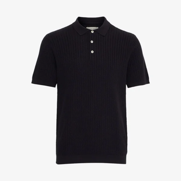 Casual Friday Ανδρική Κοντομάνικη Πλεκτή Μπλούζα Polo Knit 20505091-194013 Black - Image 3
