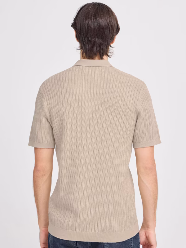 Casual Friday Ανδρική Κοντομάνικη Πλεκτή Μπλούζα Polo Knit 20505091-161105 Plaza Taupe - Image 2