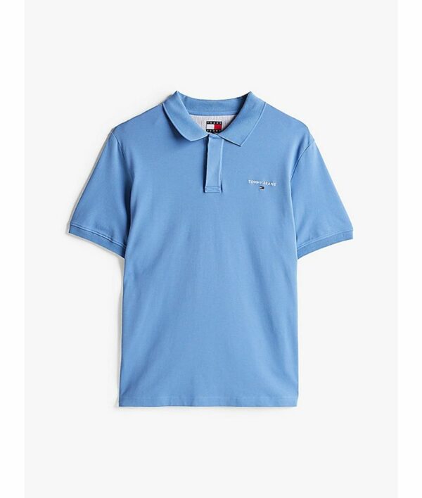 Tommy Jeans Ανδρικές Κοντομάνικες Μπλούζες Polo Tjm Reg Linear Ext DM0DM20914-DY6 Colorado Blue - Image 5