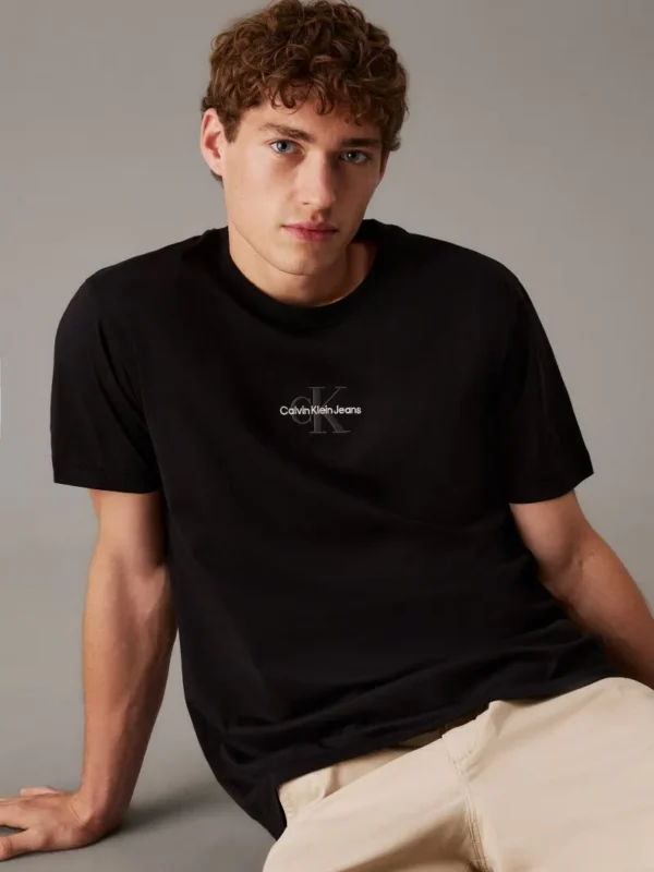 Calvin Klein Jeans Ανδρικό Κοντομάνικο Μπλουζάκι T-shirt Με Μονόγραμμα J30J325649-BEH Ck Black - Image 2